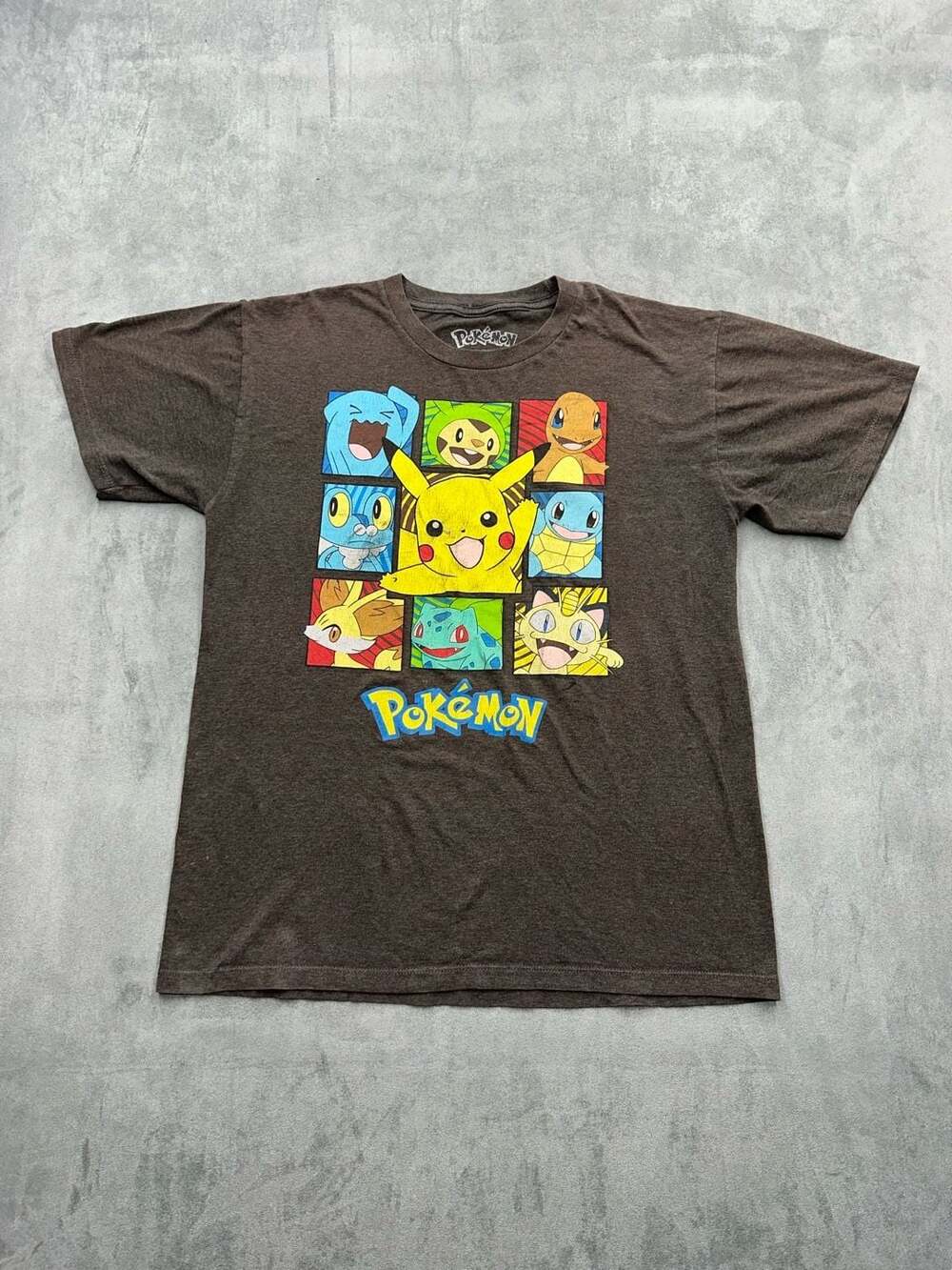 Pokémon Character Grid Graphic T-Shirt Charcoal Heather XL